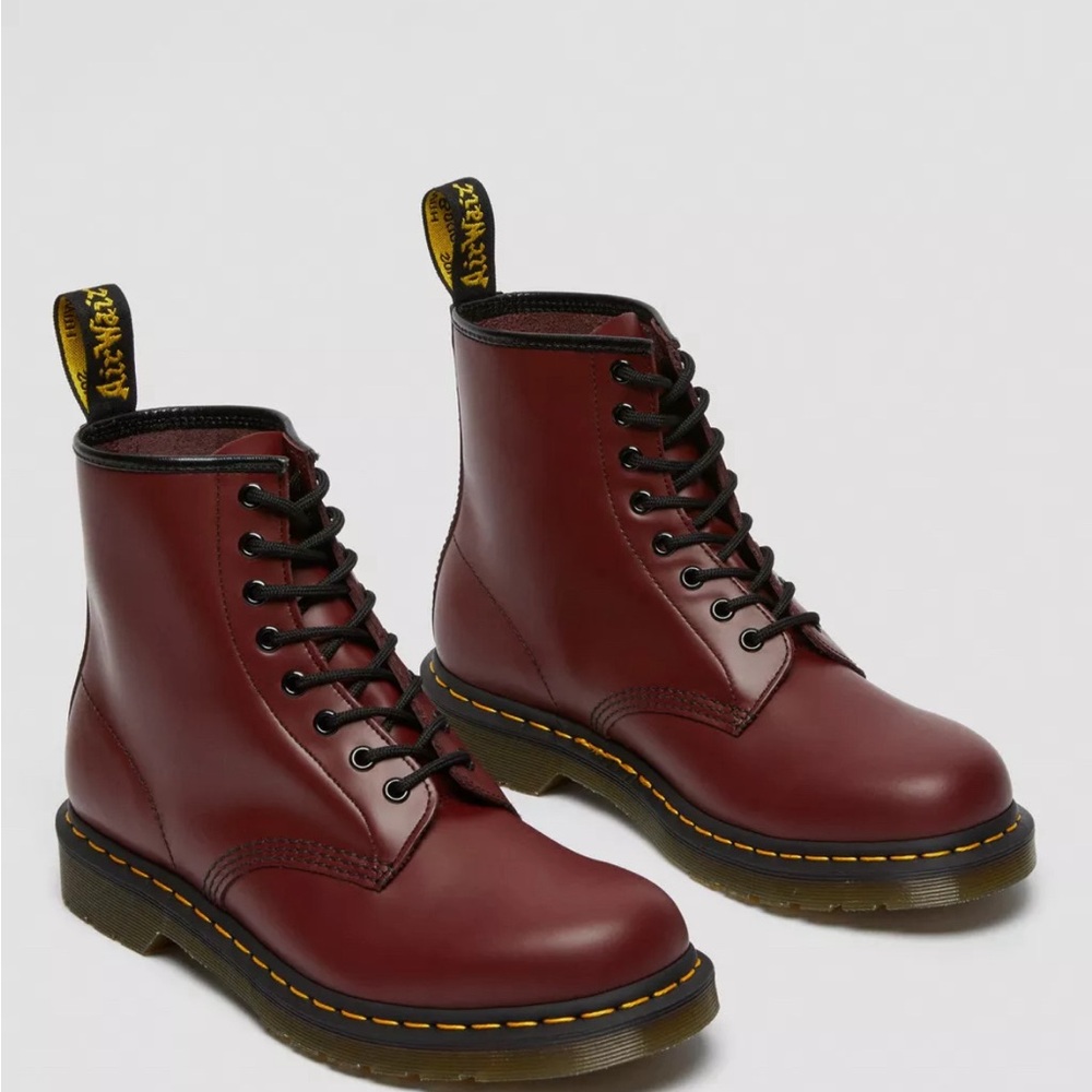 Dr. Martens Burgundy Lace-Up Leather Boots (Woman’s 10)